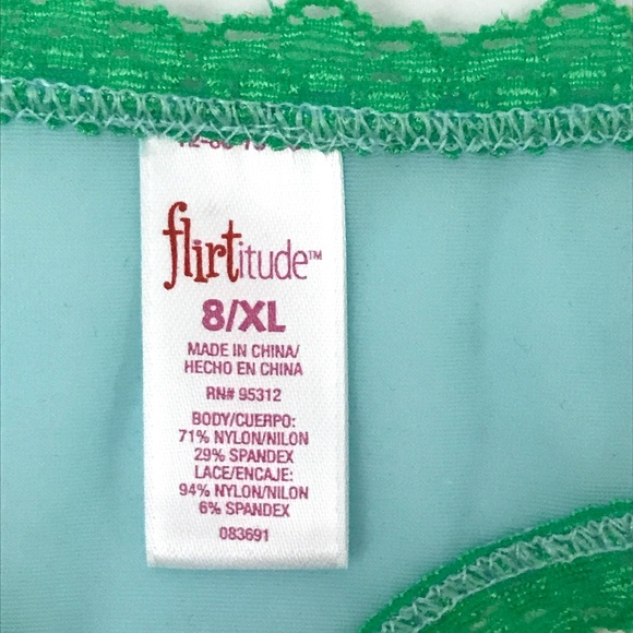 Fredrick's Red Velvet Chiffon Lace & Flirtitude Blue Green Pink - Picture 7 of 15